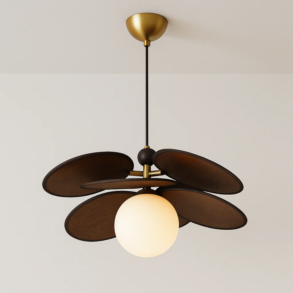 Luminária Pendente Moderno Minimalista Tecido Metal Globo Eida