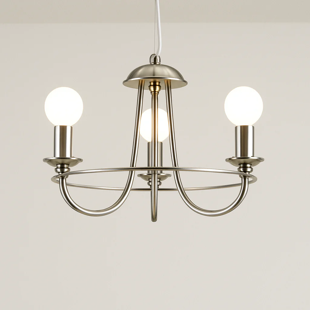 Luminária Pendente Clássico Moderno Metal Prata Boden