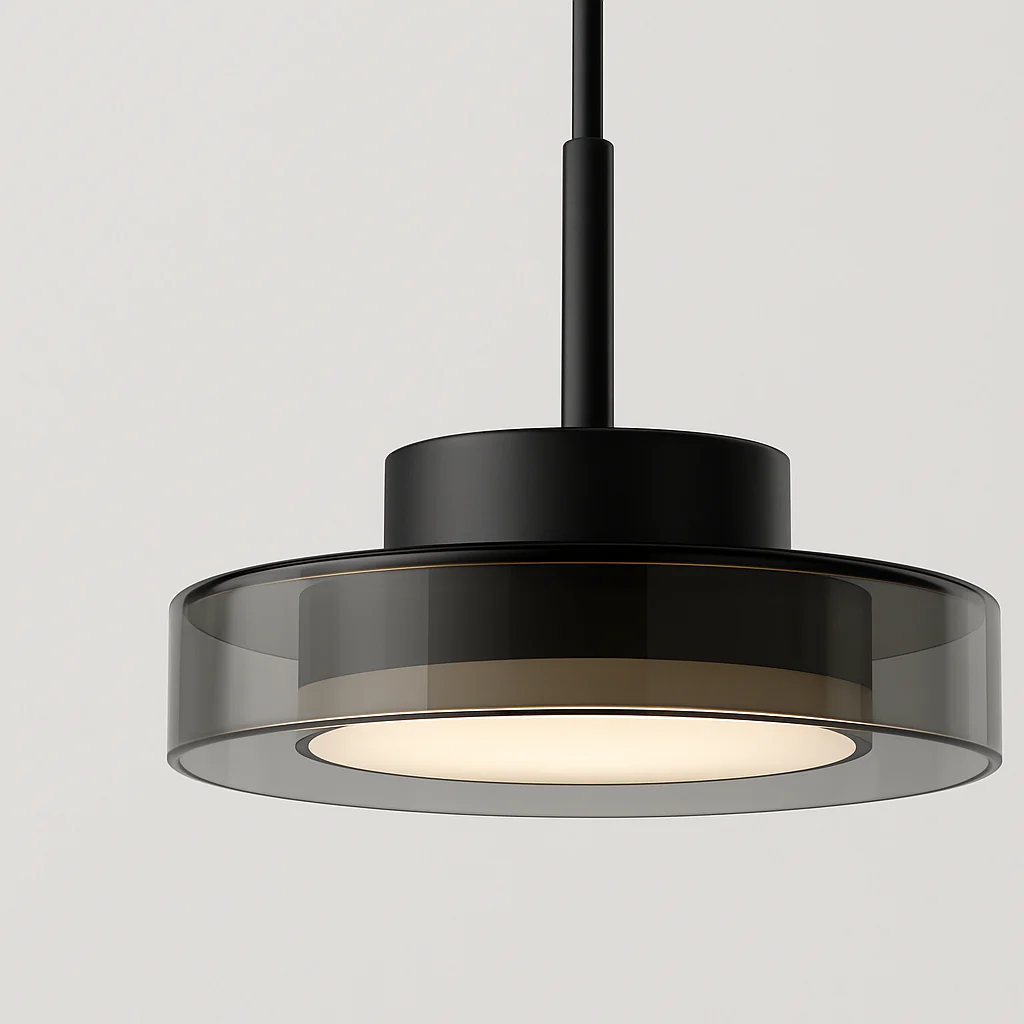 Luminária Pendente Moderno Minimalista Vidro Metal Preto LED Lummi - Image 2