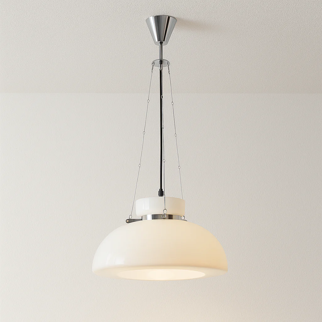 Luminária Pendente Moderno Minimalista Vidro Metal Branco Novi - Image 3