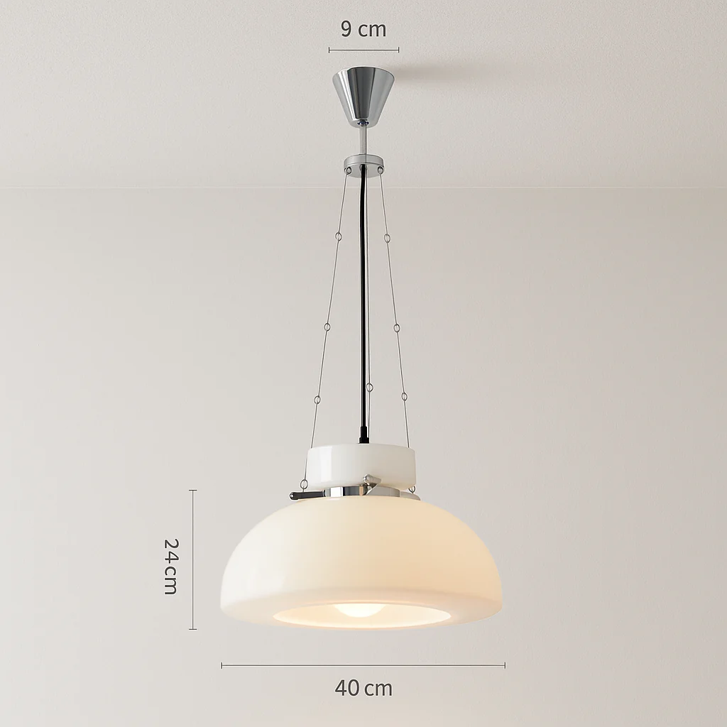 Luminária Pendente Moderno Minimalista Vidro Metal Branco Novi - Image 4