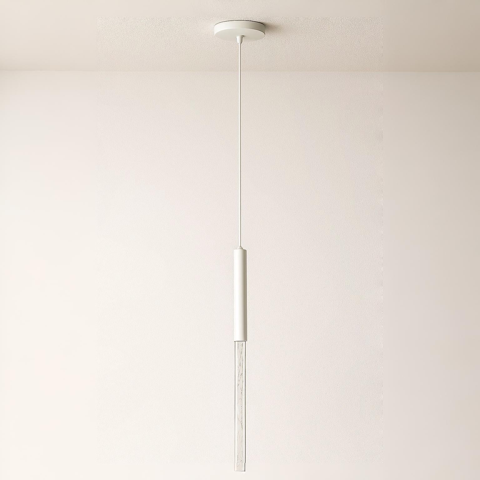 Luminária Pendente Moderno Minimalista Vidro Metal Linear Preto LED Tubo Sora - Image 11