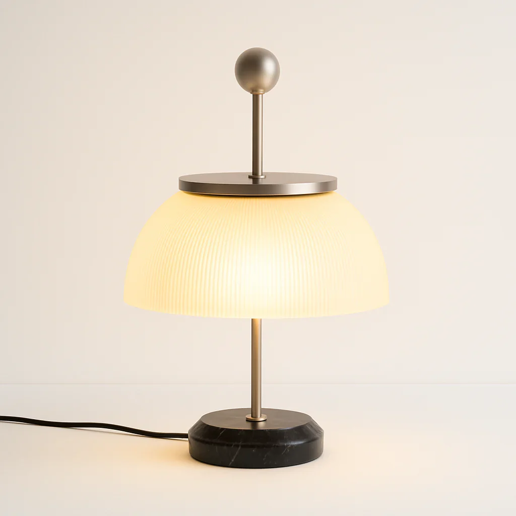 Luminária de Mesa Abajur Clássico Retrô Vintage Vidro Metal Urlin - Image 3