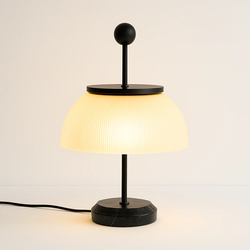 Luminária de Mesa Abajur Clássico Retrô Vintage Vidro Metal Urlin - Image 4