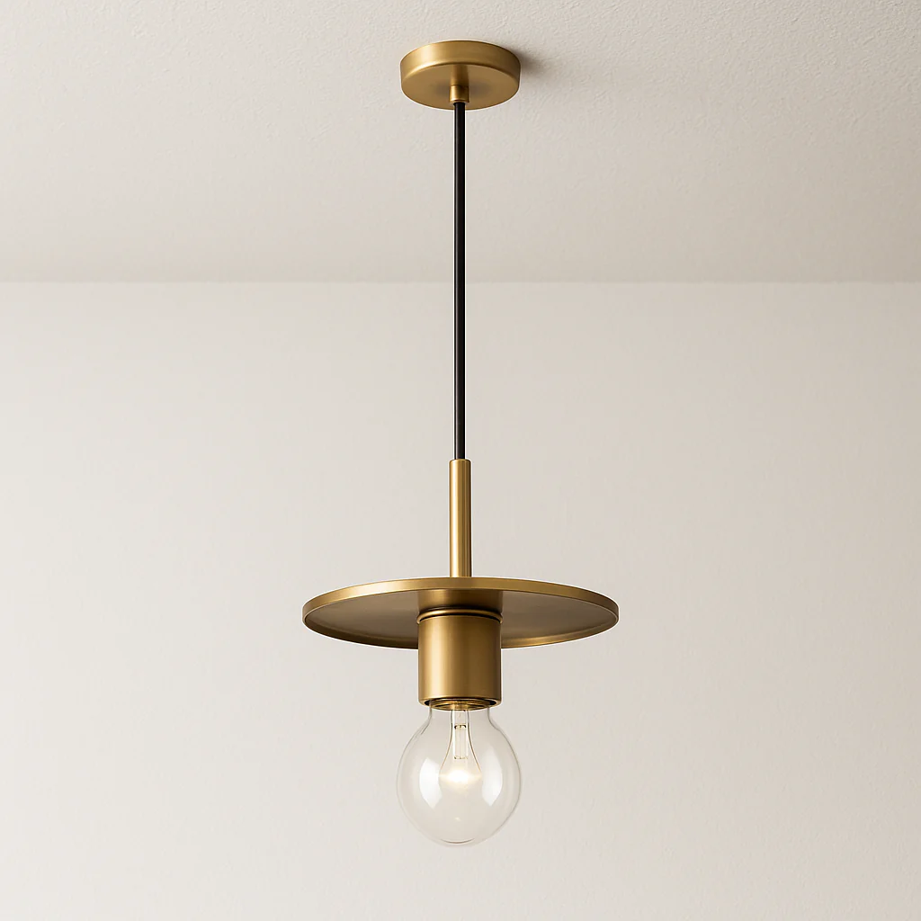 Luminária Pendente Moderno Minimalista Vidro Metal Dourado Zenit