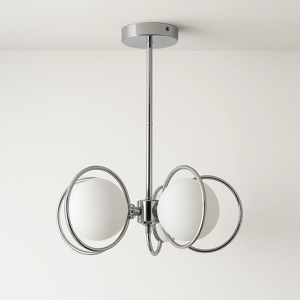 Luminária Pendente Moderno Minimalista Vidro Metal Globos Zenia