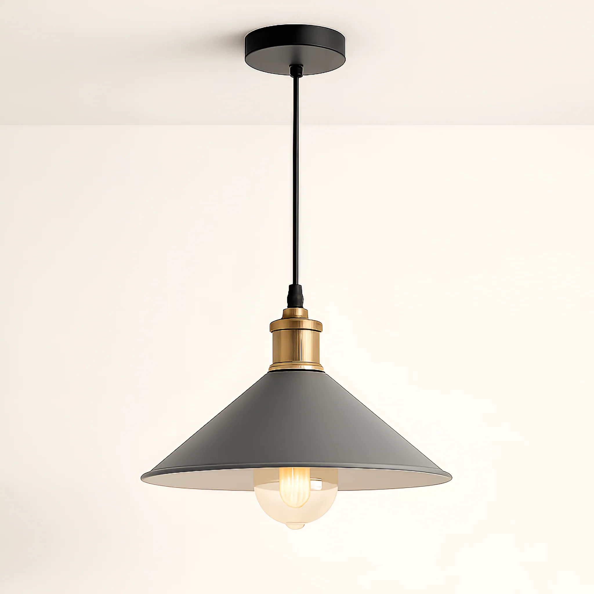Luminária Pendente Industrial Retrô Vintage Metal Conna
