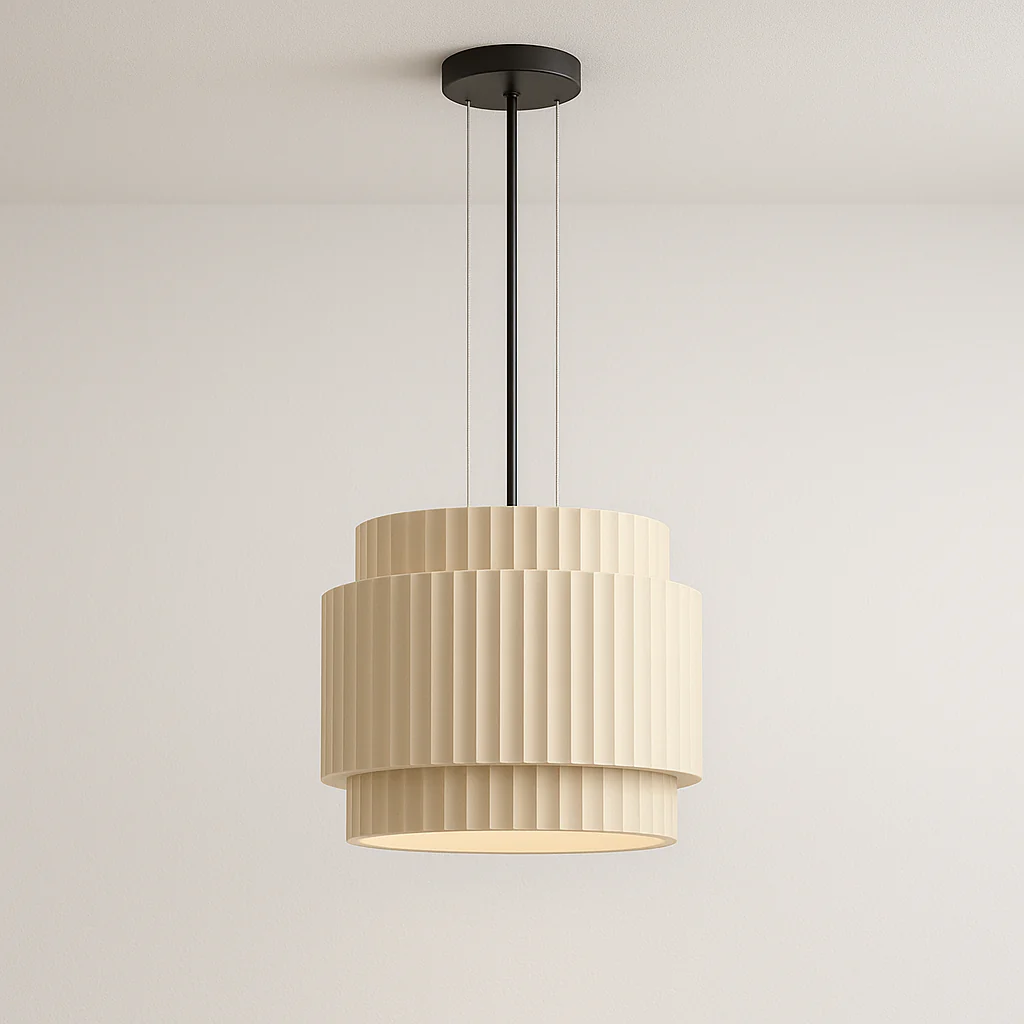 Luminária Pendente Moderno Minimalista Resina Bege Gondze Lumi