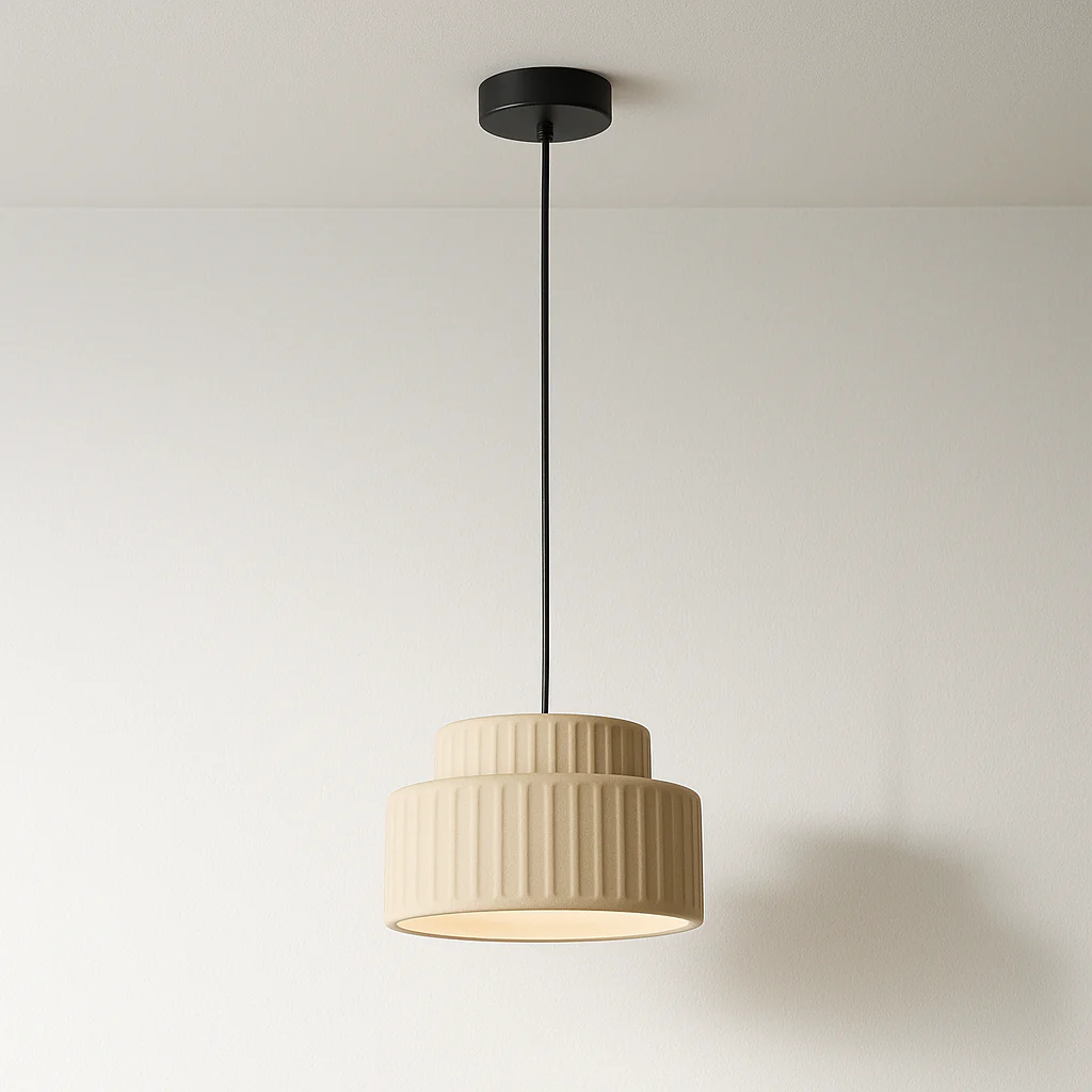 Luminária Pendente Moderno Minimalista Resina Bege Gondze Lumi - Image 6