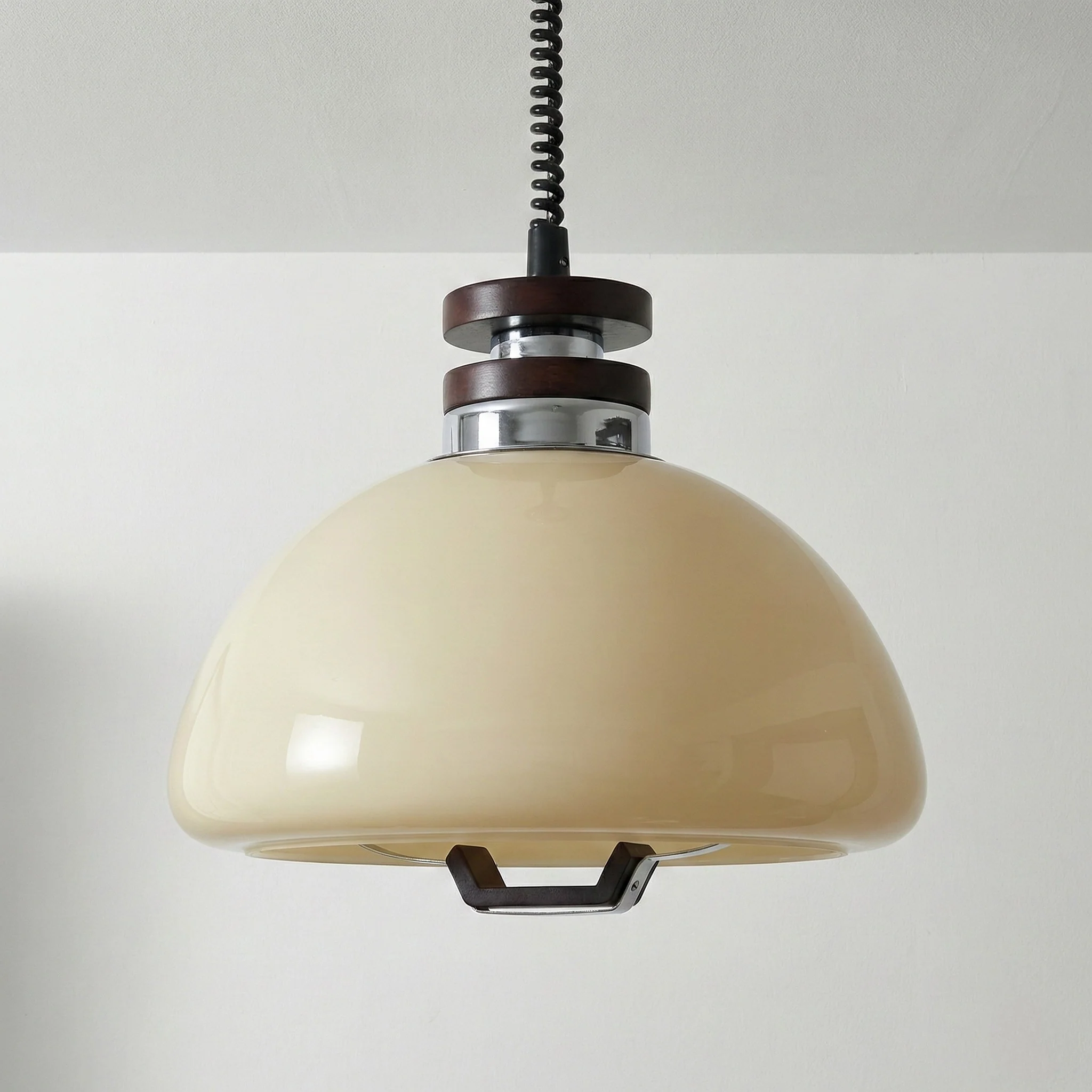 Luminária Pendente Retrô Vintage Moderno Madeira Metal Meddi