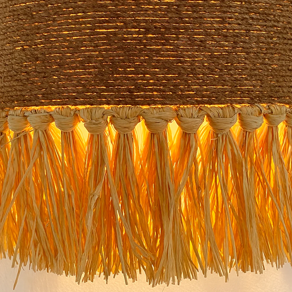 Luminária Pendente Rústico Moderno Rattan Metal Malan - Image 4