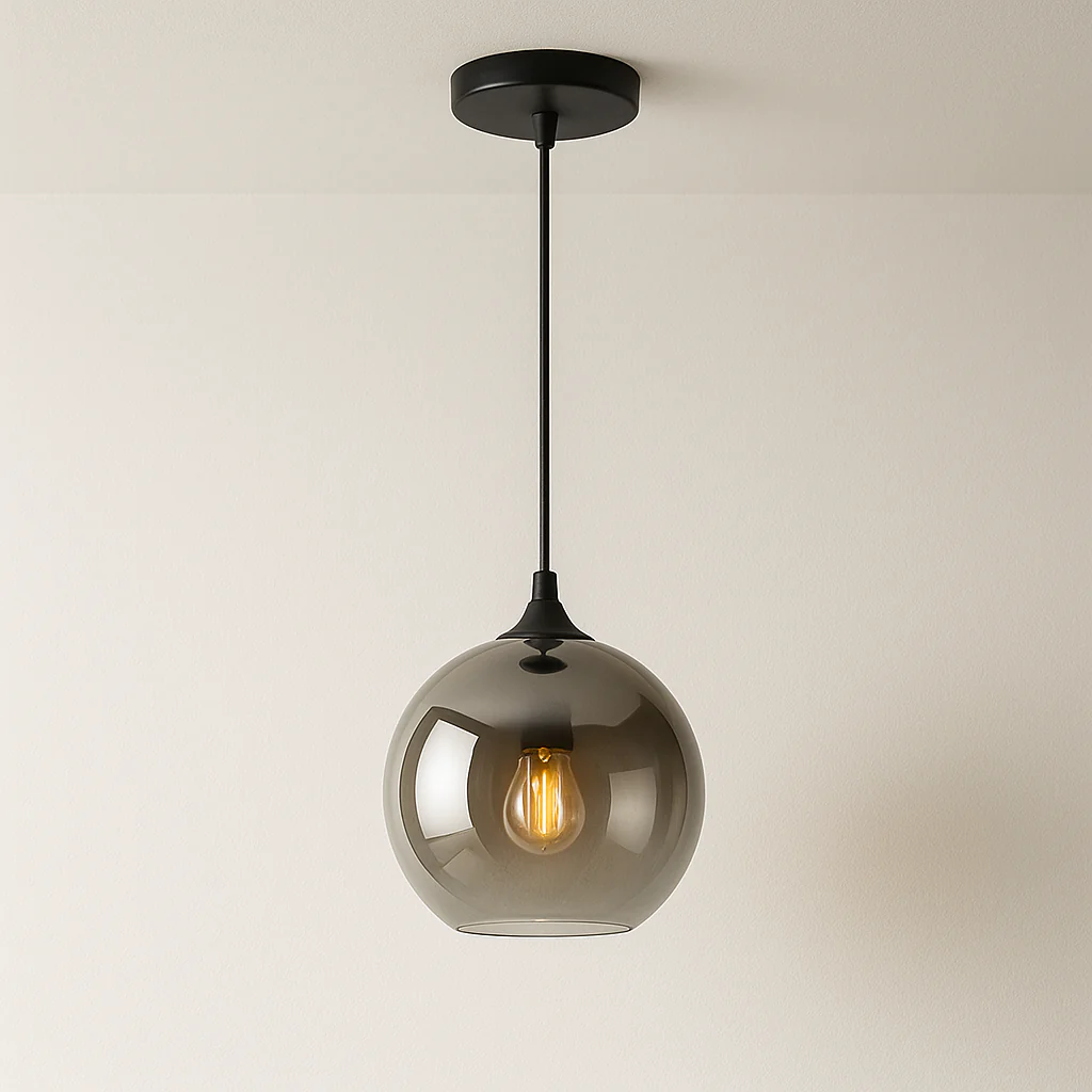 Luminária Pendente Moderno Minimalista Vidro Metal Globo Section