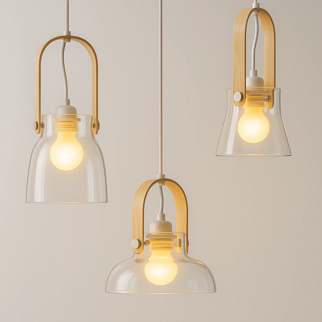 Luminária Pendente Moderno Minimalista Vidro Madeira Carvalho Sot - Image 4