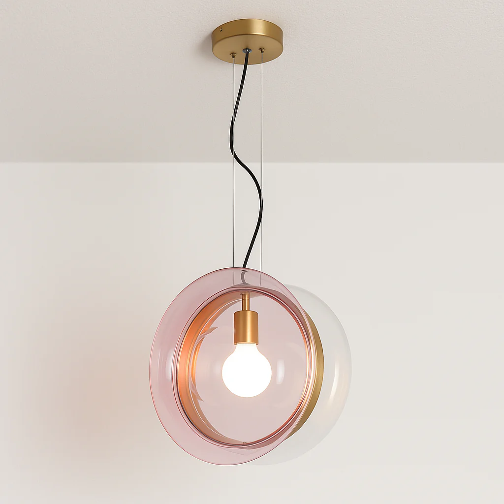 Luminária Pendente Moderno Minimalista Vidro Metal Vitra