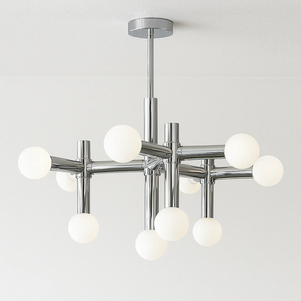 Luminária Pendente Moderno Minimalista Vidro Metal Globos Prata Wonder