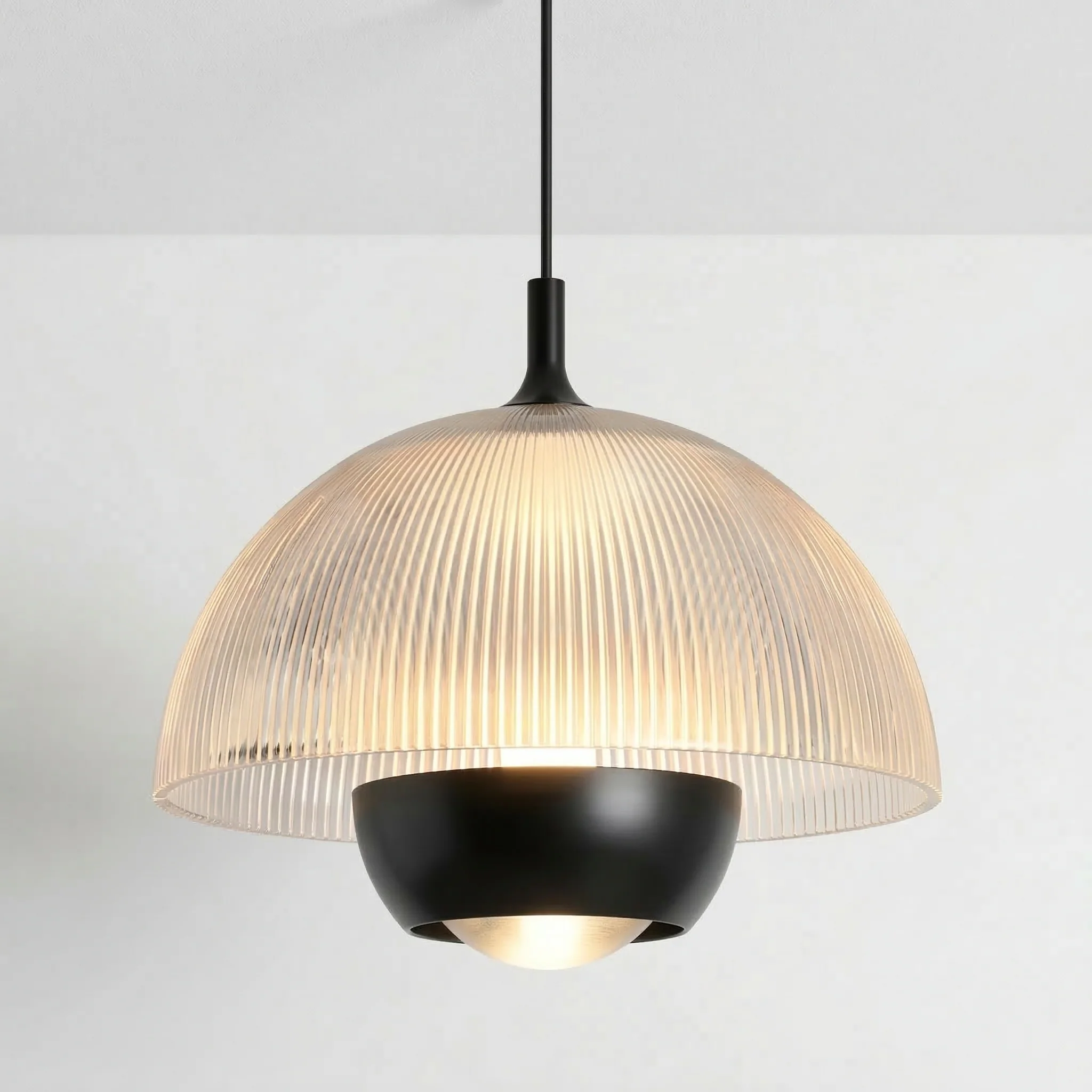 Luminária Pendente Moderno Retrô Vintage Vidro Metal LED Demi