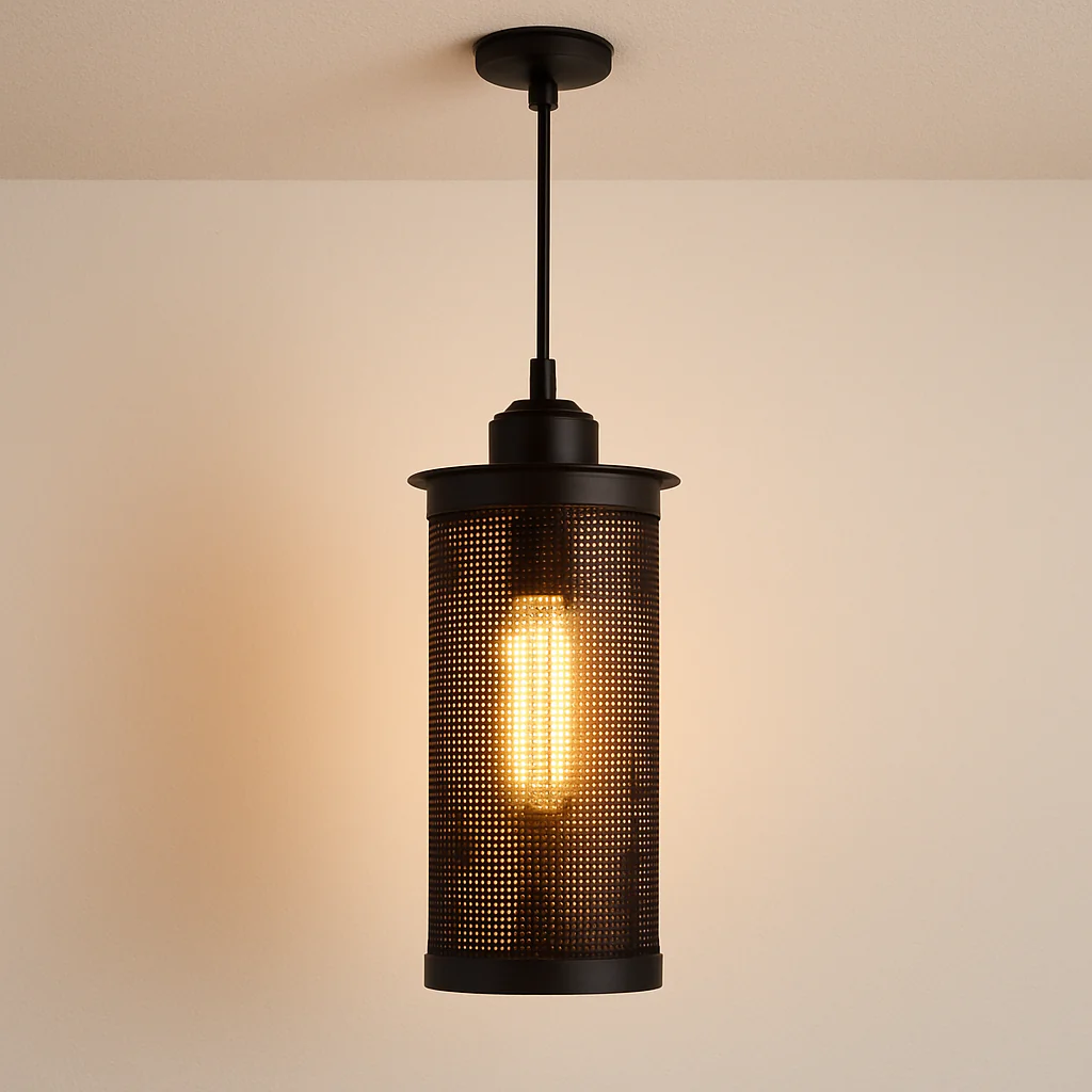 Luminária Pendente Industrial Retrô Vintage Metal Preto Myd