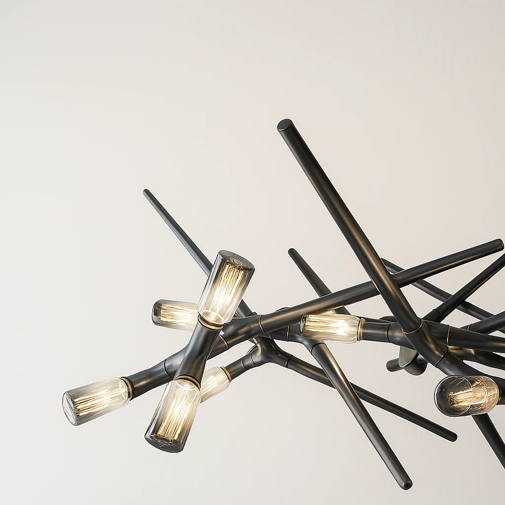 Luminária Pendente Moderno Minimalista Metal Linear Preto LED Ander - Image 2