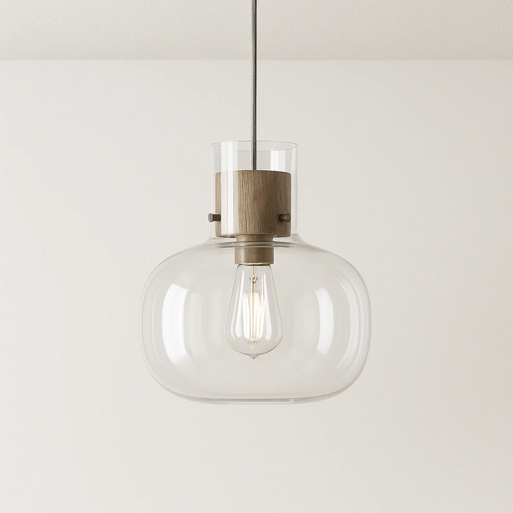 Luminária Pendente Moderno Minimalista Vidro Madeira Bottle - Image 2
