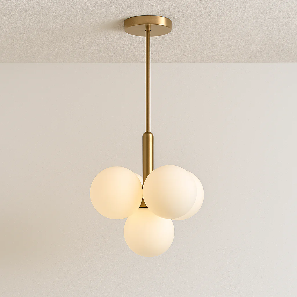 Luminária Pendente Moderno Minimalista Vidro Metal Globos Wolk