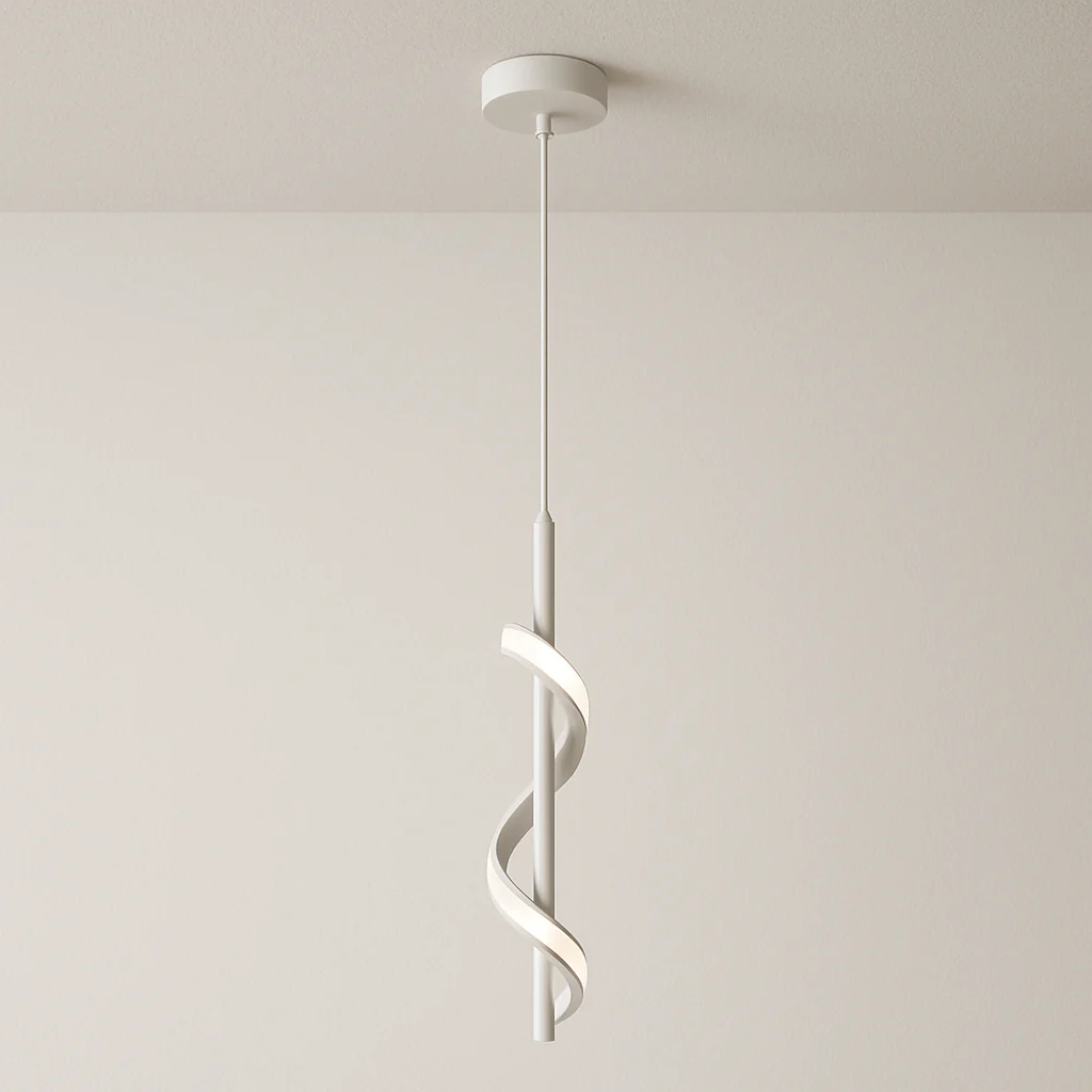 Luminária Pendente Moderno Minimalista Metal Branco LED Cyrvi