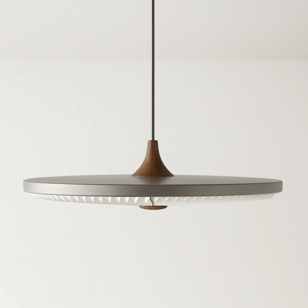 Luminária Pendente Moderno Minimalista Madeira Metal LED Daisy