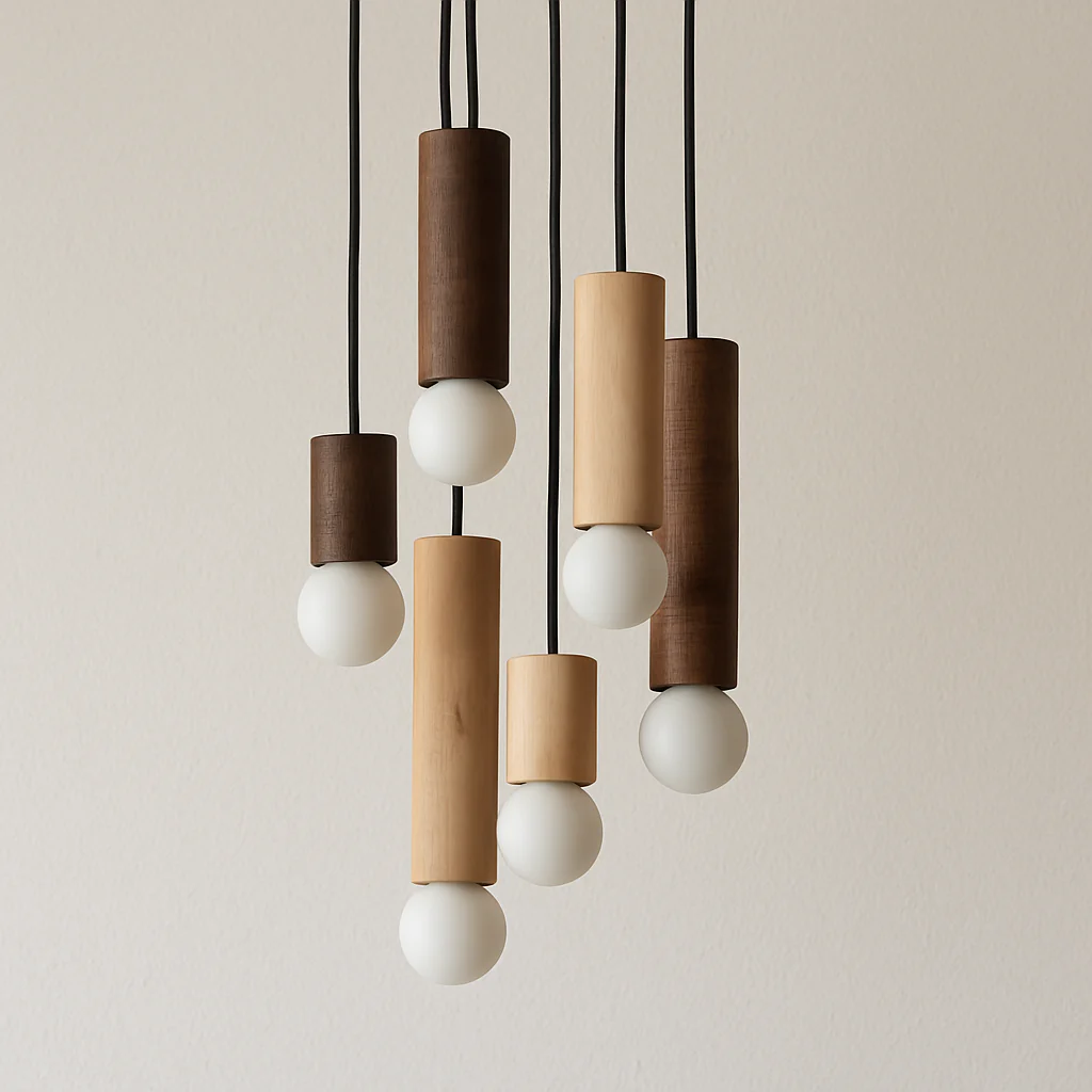 Luminária Pendente Moderno Minimalista Madeira Nogueira Elwood Match - Image 2