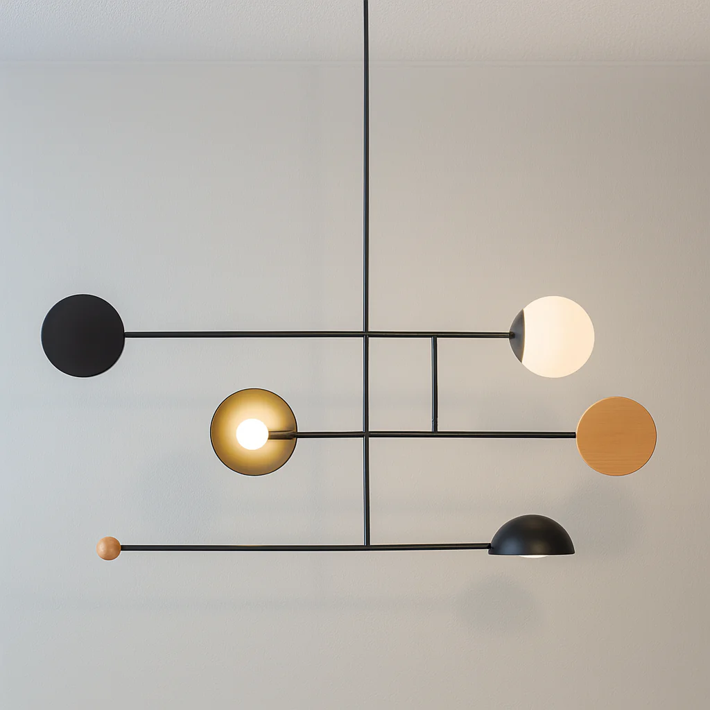 Luminária Pendente Moderno Minimalista Madeira Metal Globo Geo