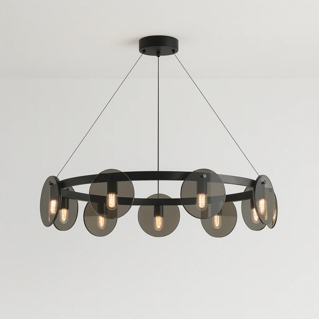 Luminária Pendente Moderno Industrial Minimalista Vidro Metal Preto Jolt