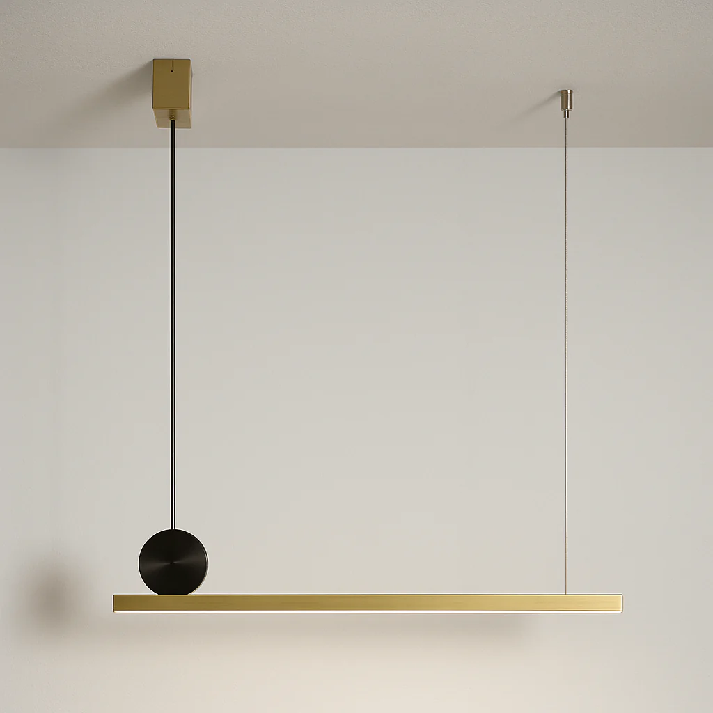 Luminária Pendente Moderno Minimalista Metal Linear LED Plinen