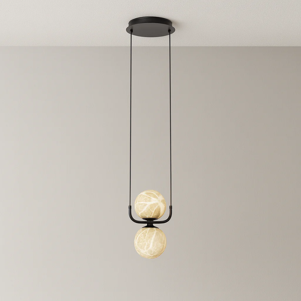 Luminária Pendente Moderno Minimalista Mármore Metal Globos Kose