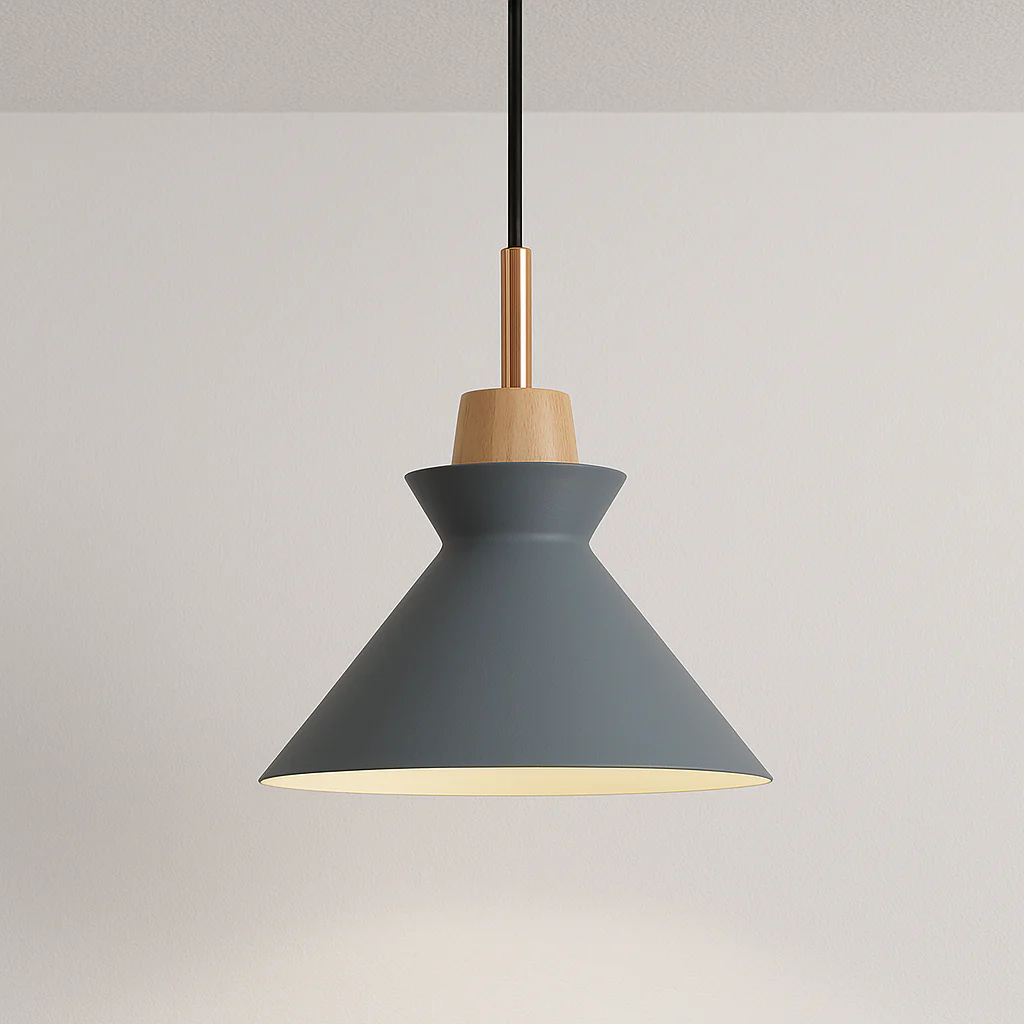 Luminária Pendente Moderno Minimalista Madeira Metal Pinggo - Image 4