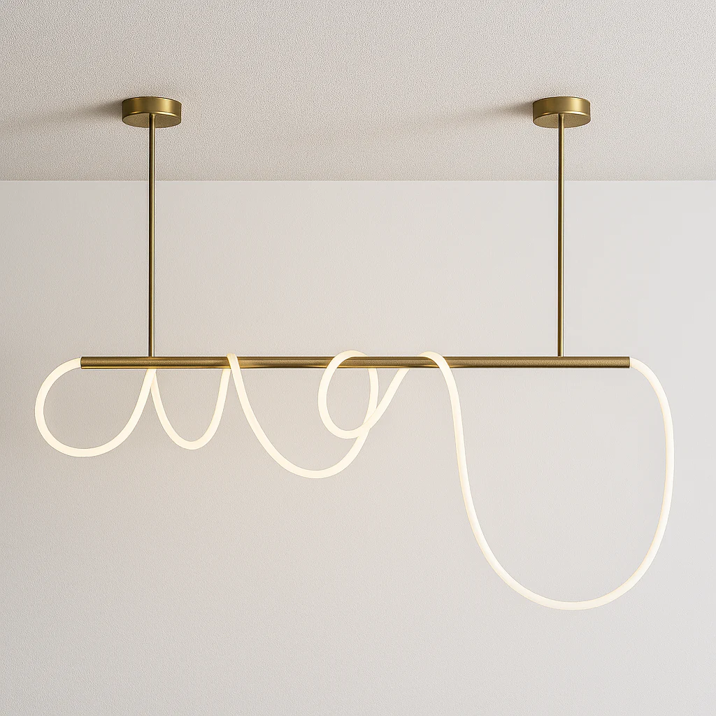 Luminária Pendente Moderno Minimalista Metal Linear LED Spirale