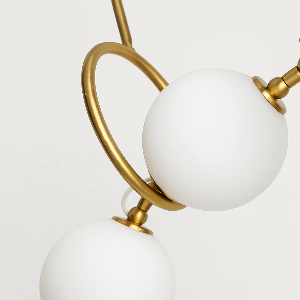 Luminária Pendente Moderno Minimalista Vidro Metal Globos Linear LED Ballari - Image 3