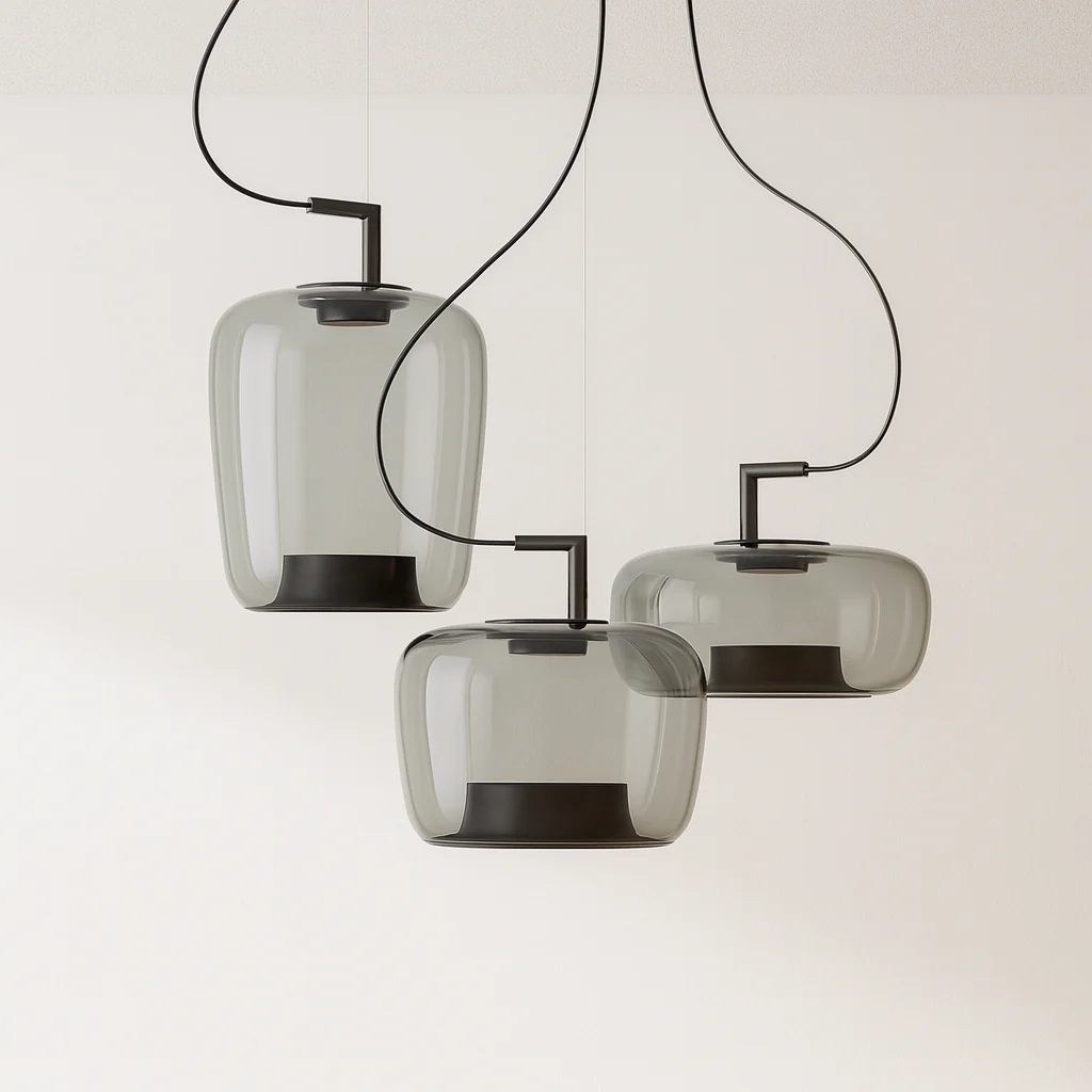 Luminária Pendente Moderno Minimalista Vidro Metal LED Lotus