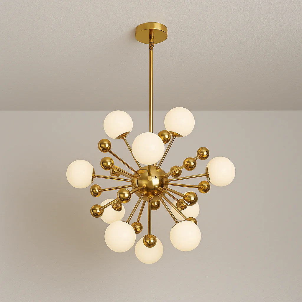 Luminária Pendente Moderno Minimalista Vidro Metal Globos Dourado Zaniffi