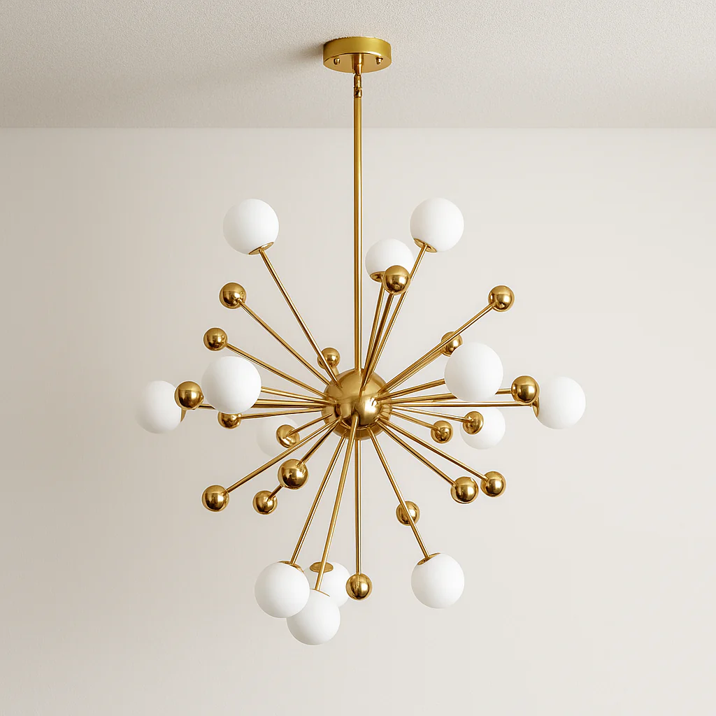 Luminária Pendente Moderno Minimalista Vidro Metal Globos Dourado Zaniffi - Image 2