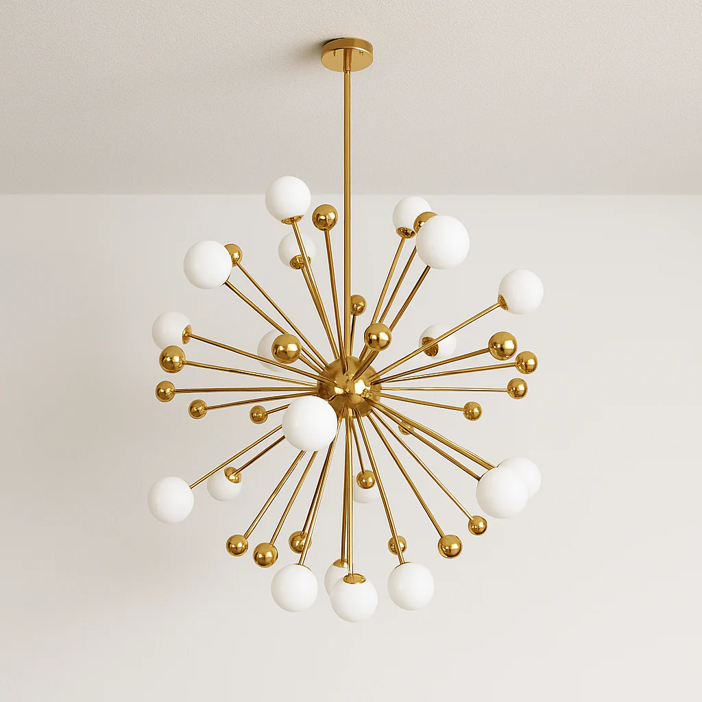 Luminária Pendente Moderno Minimalista Vidro Metal Globos Dourado Zaniffi - Image 3