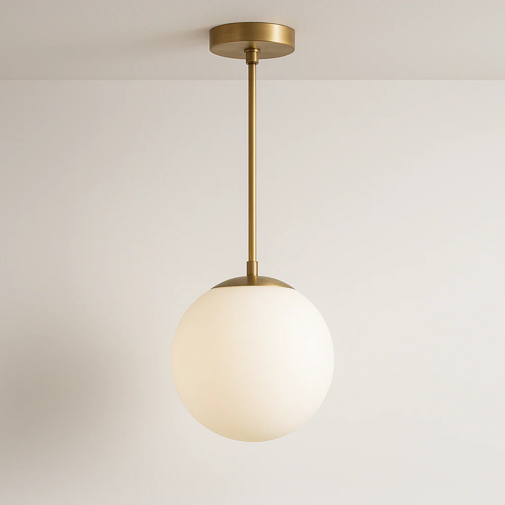 Luminária Pendente Moderno Minimalista Vidro Metal Globo Yous