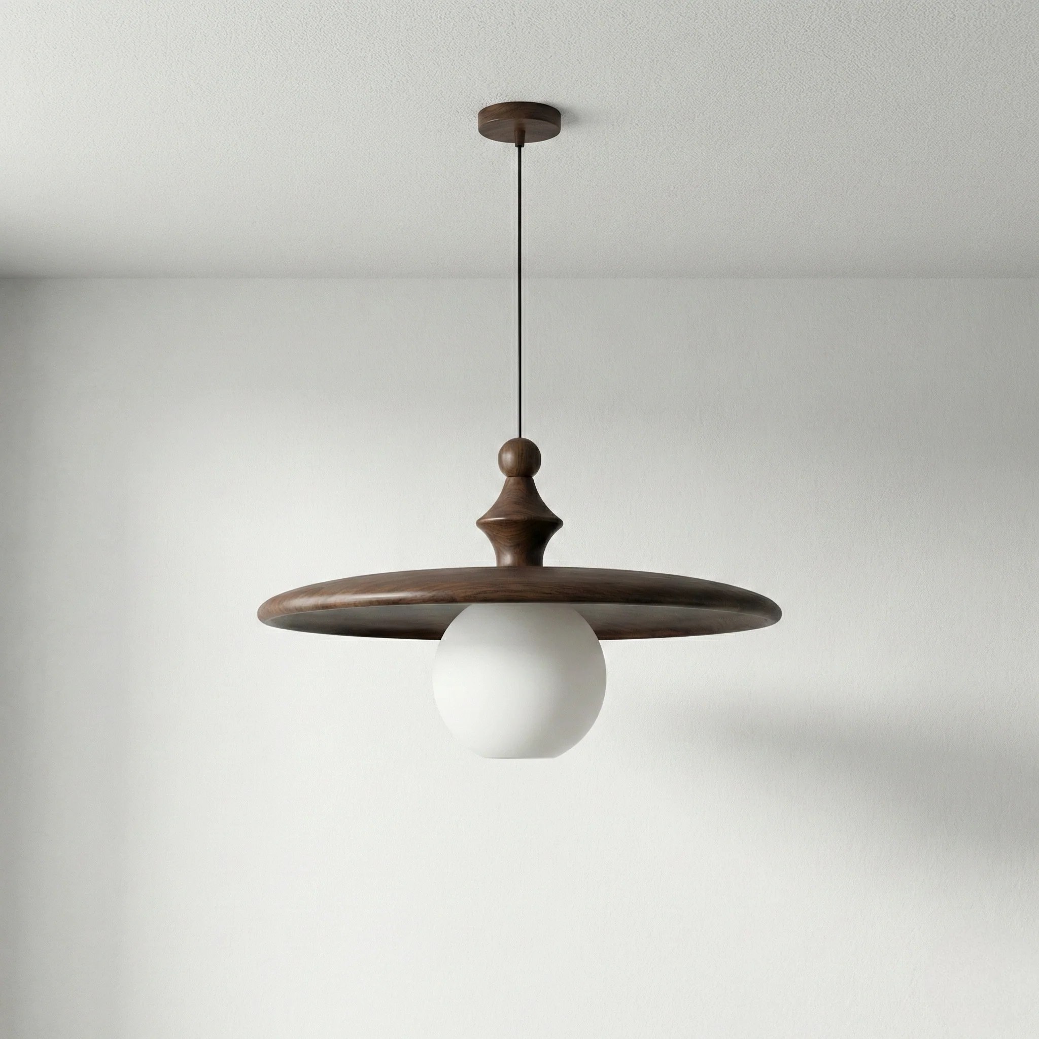 Luminária Pendente Retrô Minimalista Madeira Capilos