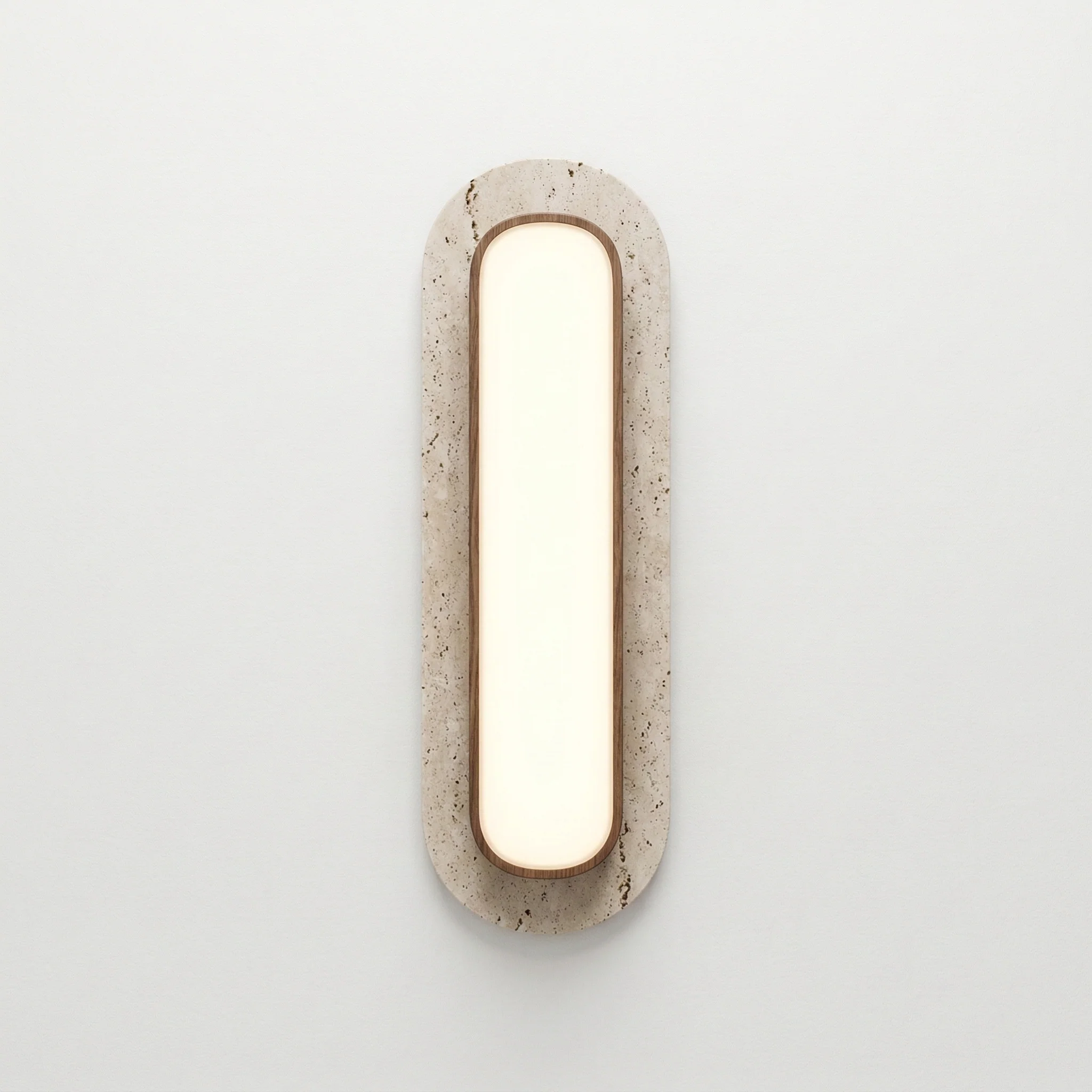 Luminária de Teto Plafon Sobrepor Quadrado Moderno Minimalista Madeira Mármore Travertino LED Hornburg - Image 3