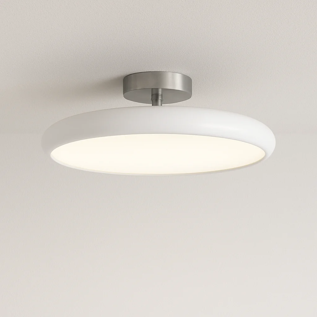 Luminária de Teto Plafon Sobrepor Redondo Direcionável Moderno Minimalista Metal Branco LED Derne