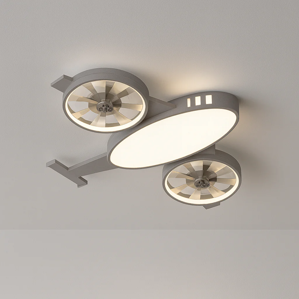 Luminária de Teto Plafon Sobrepor Orgânico Infantil Metal Azul LED Planny - Image 3