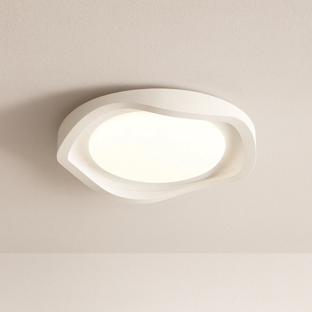 Luminária de Teto Plafon Sobrepor Orgânico Moderno Minimalista Metal Branco LED Jaffa