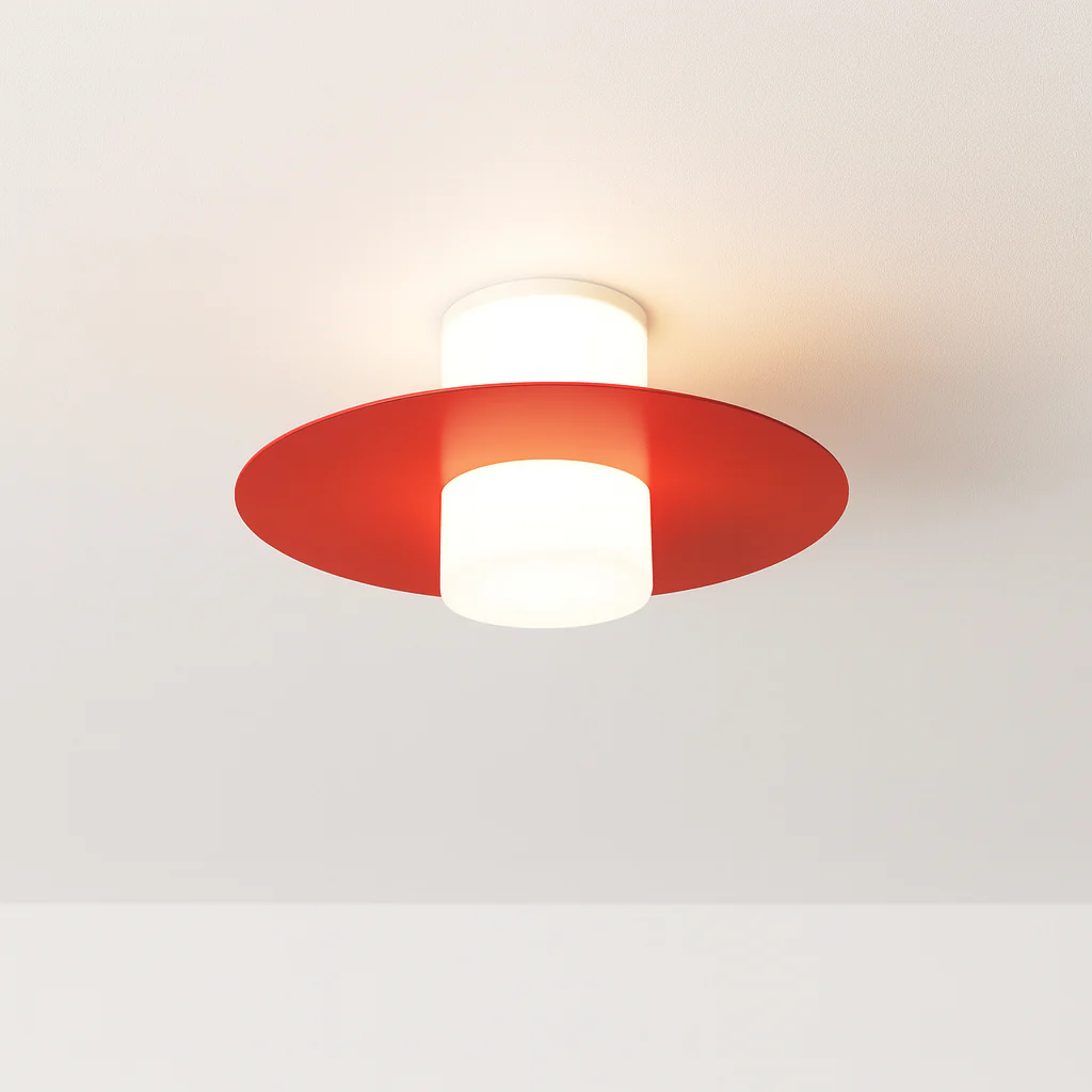 Luminária de Teto Plafon Sobrepor Redondo Moderno Minimalista Vidro Metal Branco LED Hyllie - Image 3
