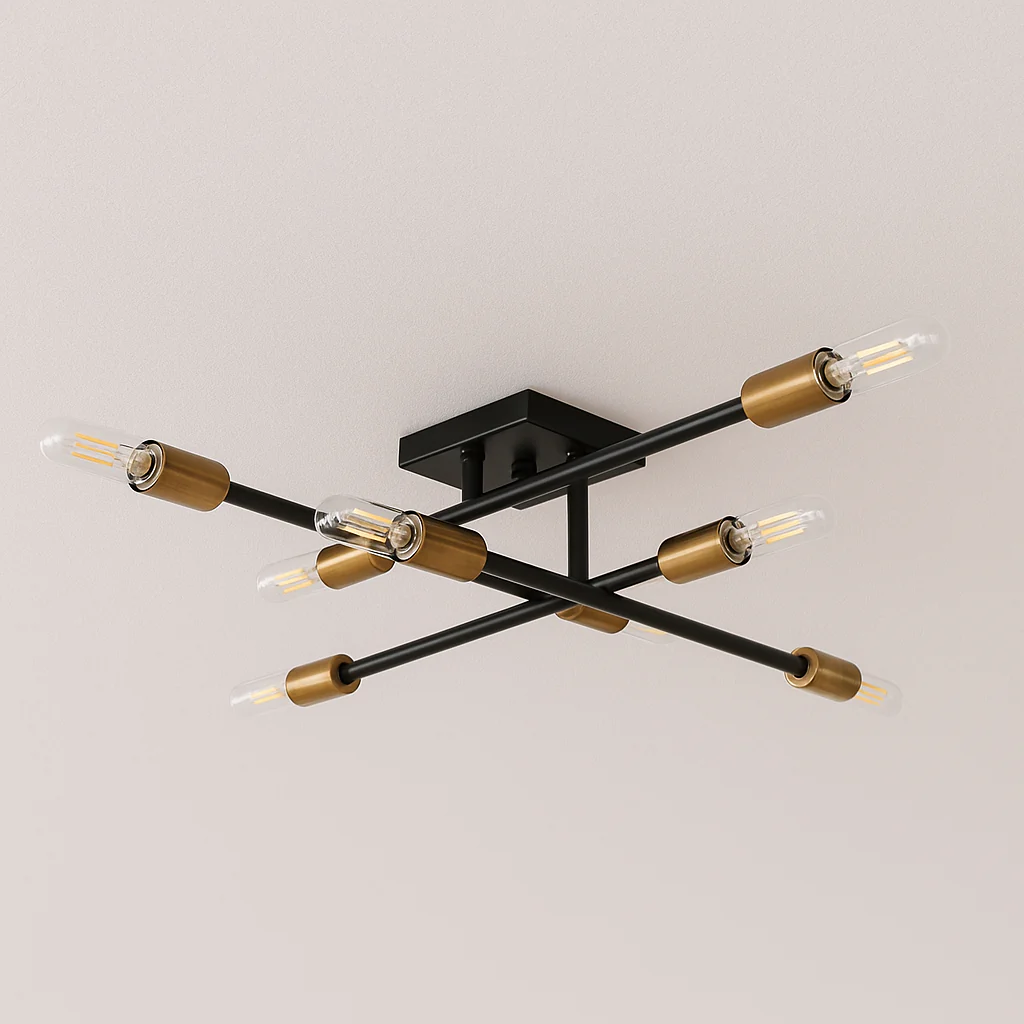 Luminária de Teto Plafon Sobrepor Sputnik Industrial Moderno Minimalista Metal Raddi