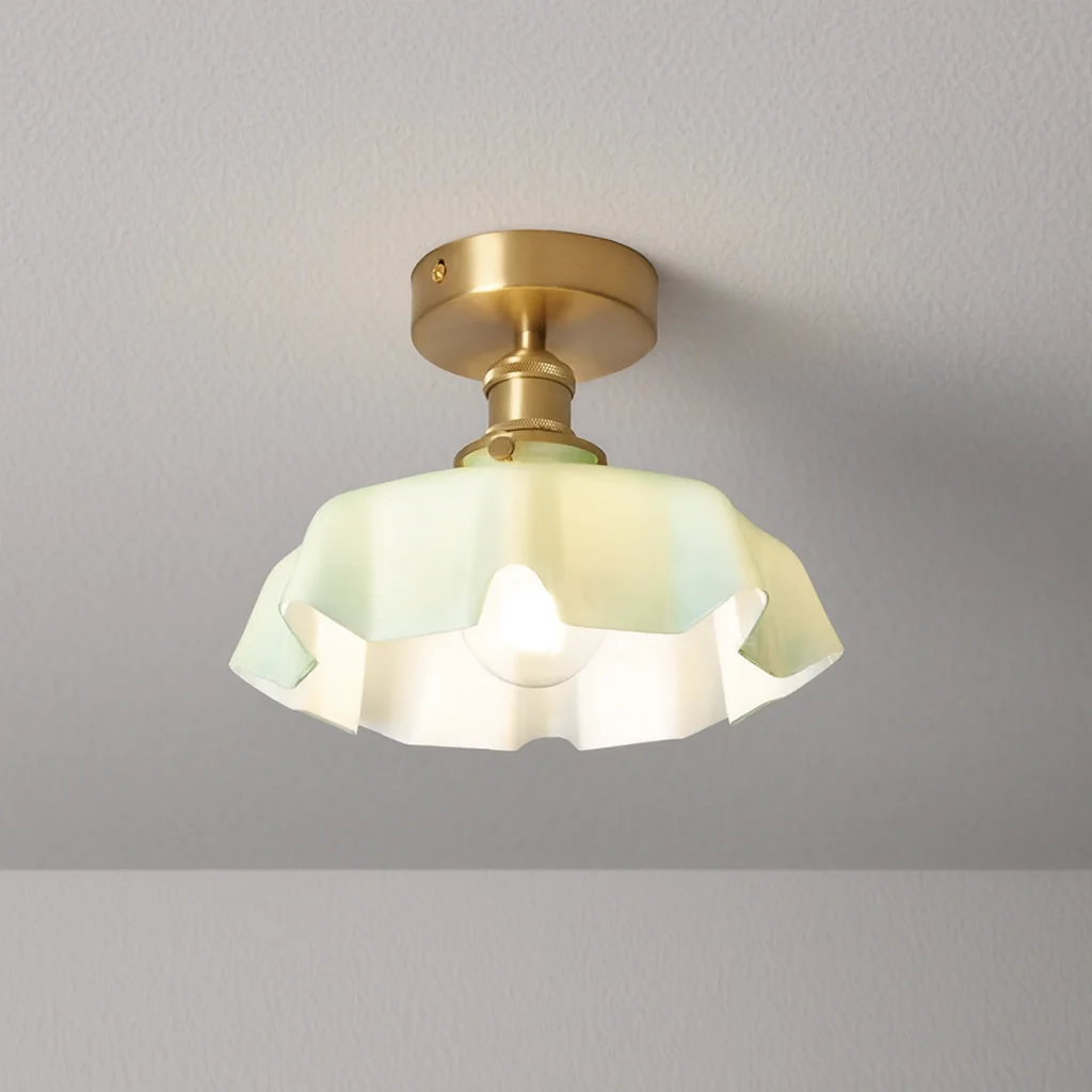 Luminária de Teto Plafon Sobrepor Orgânico Clássico Moderno Vidro Metal Leonis - Image 2