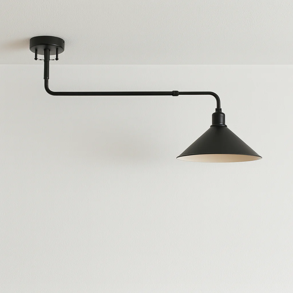 Luminária de Teto Plafon Sobrepor Redondo Articulado Industrial Moderno Minimalista Metal Globo Preto Xonni - Image 2