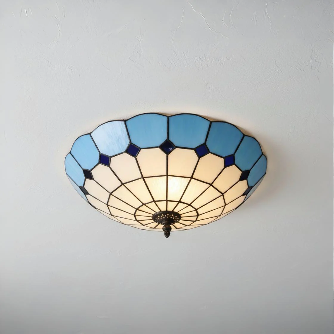 Luminária de Teto Plafon Sobrepor Redondo Clássico Retrô Vintage Vidro Metal Globo Lully - Image 3